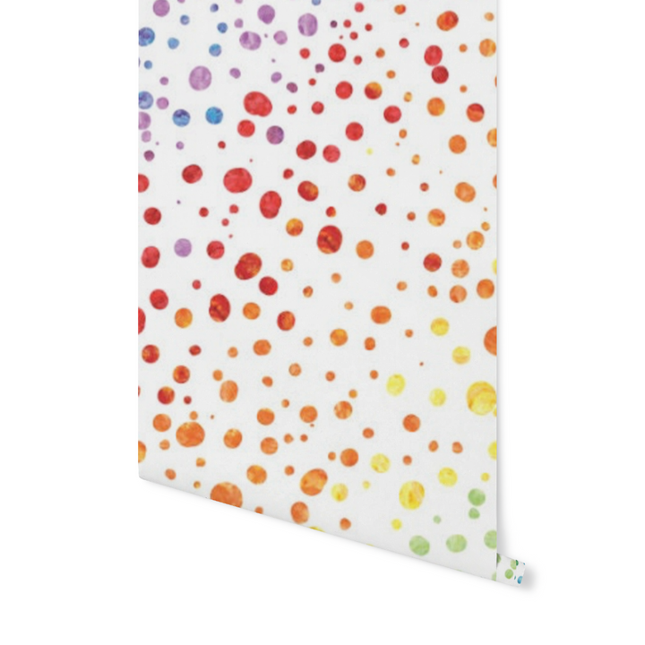 Rainbow Watercolor Spatter Dot Seamless Repeating Wall Mural Wallpaper WW2333