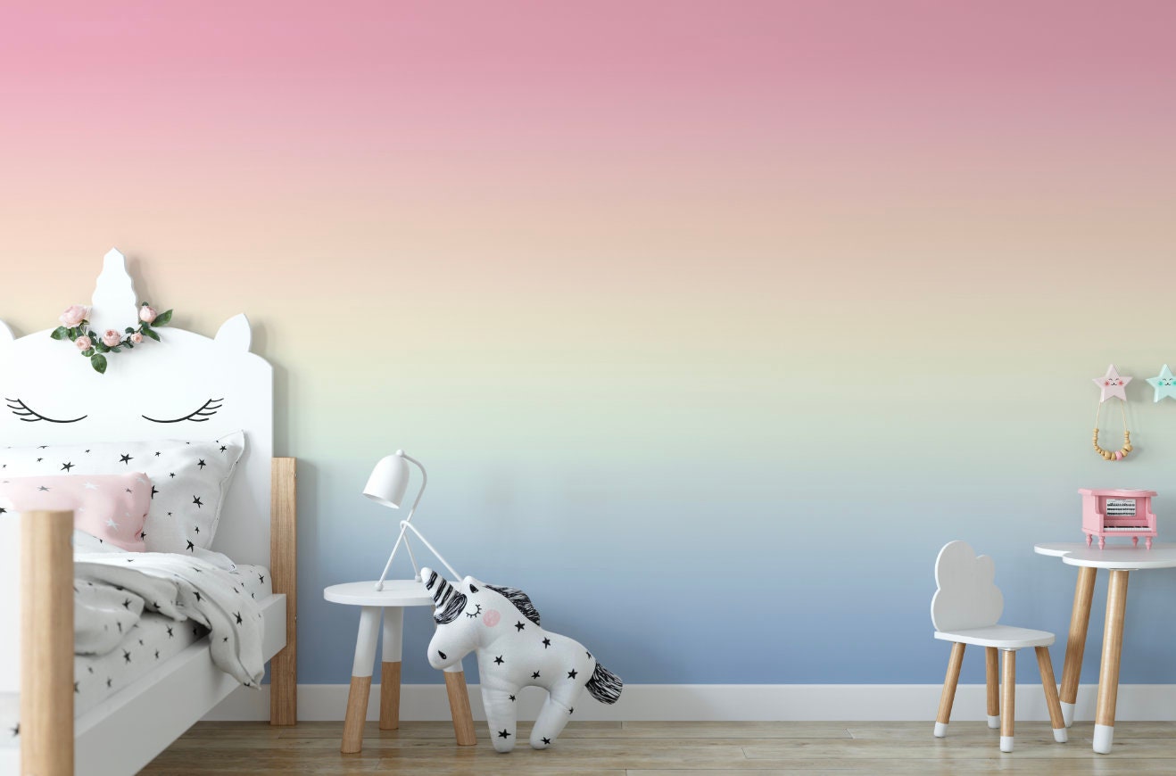 Wallpaper Ombre Rainbow/ Gulf Shore Sunset Ombre Wallpaper/ Peel and Stick Wallpaper/ Removable/ Unpasted WW1936