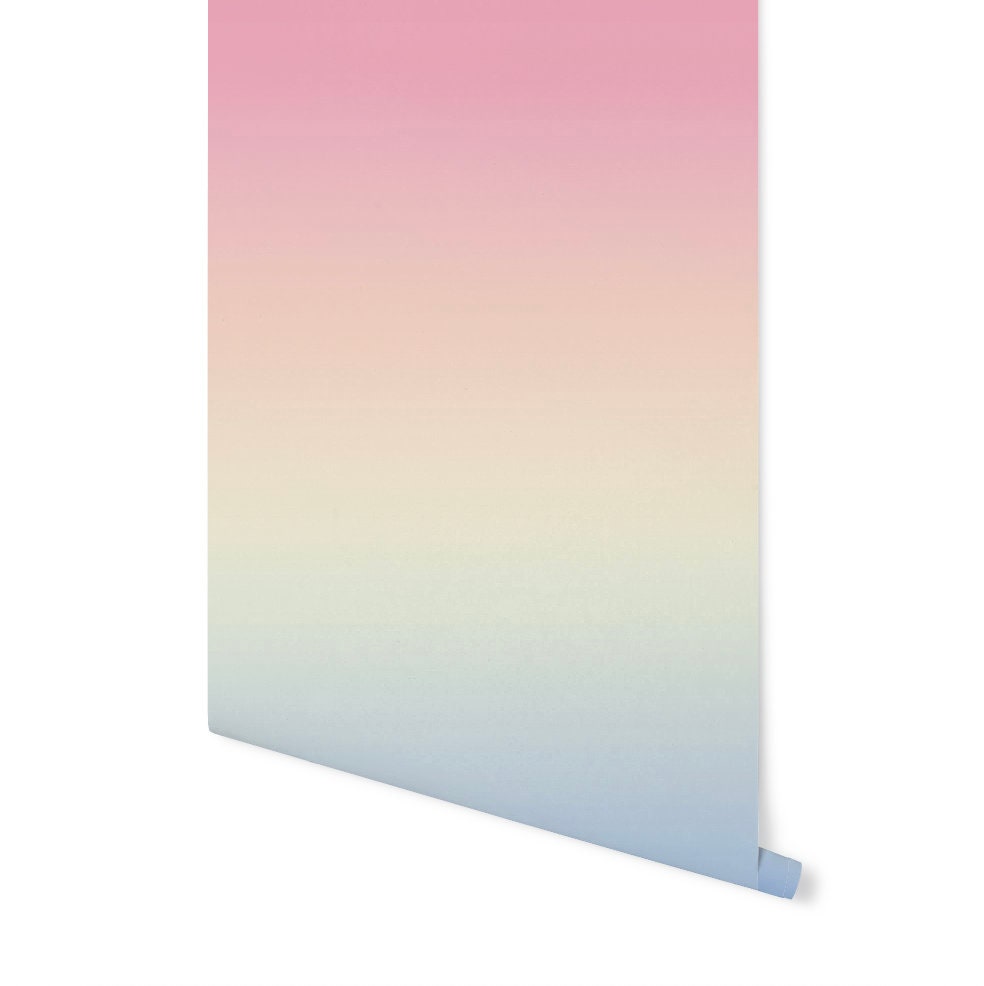 Wallpaper Ombre Rainbow/ Gulf Shore Sunset Ombre Wallpaper/ Peel and Stick Wallpaper/ Removable/ Unpasted WW1936