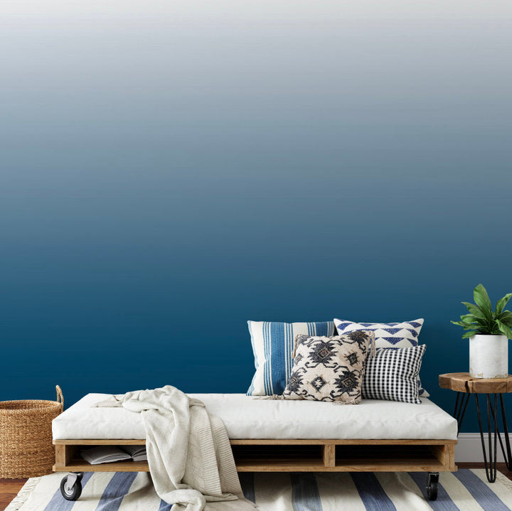 Wallpaper Ombre Blue/ Peel and Stick Wallpaper Blue/ Blue Ombre Wallpaper/ Removable/ Unpasted Wallpaper/ Pre-Pasted Wallpaper WW1901