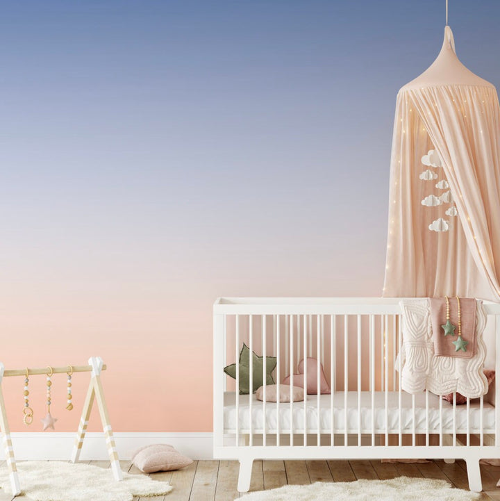 Wallpaper Ombre Blue Orange/ Peel and Stick Wallpaper Blue Ombre/ Peaches and Dream Ombre Wallpaper/ Removable/ Unpasted/ Pre-Pasted WW2077