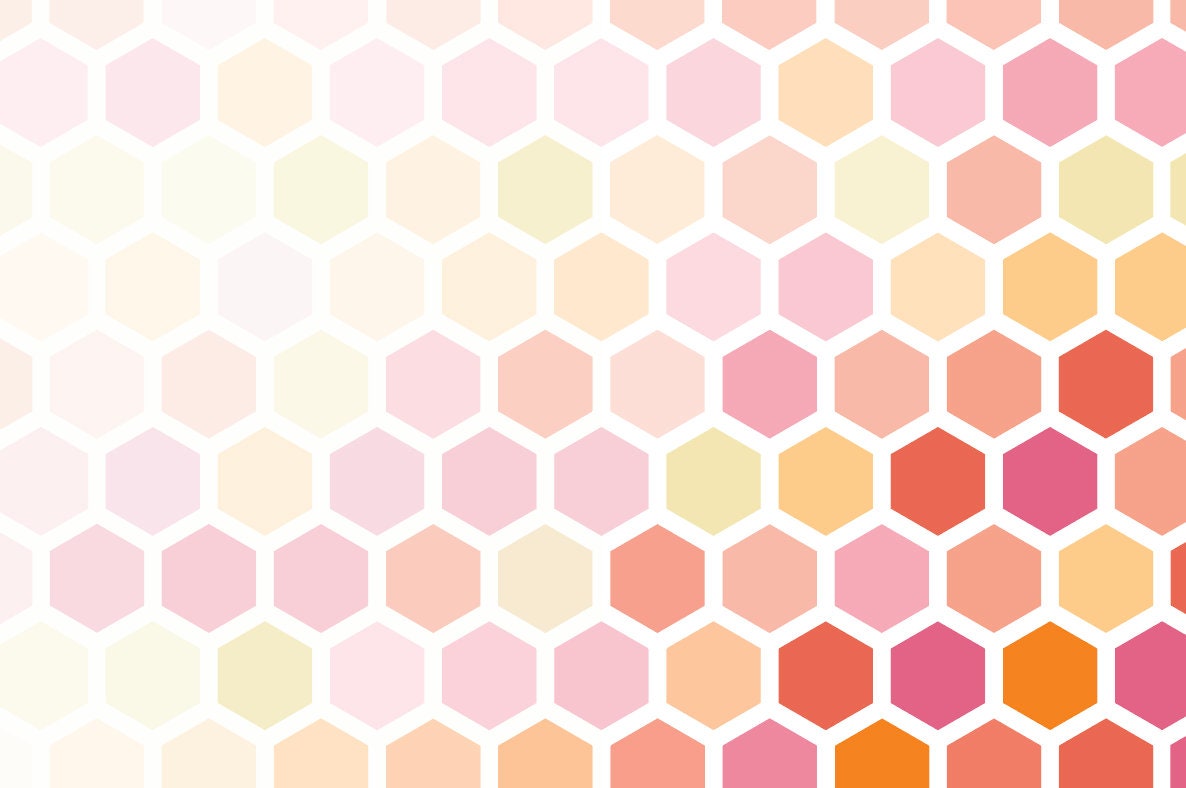 Peel and Stick Wallpaper Pink/ Creamy Peach Ombre Hexagon Wallpaper/ Removable Wallpaper/ Unpasted Wallpaper/ Pre-Pasted Wallpaper WW20115