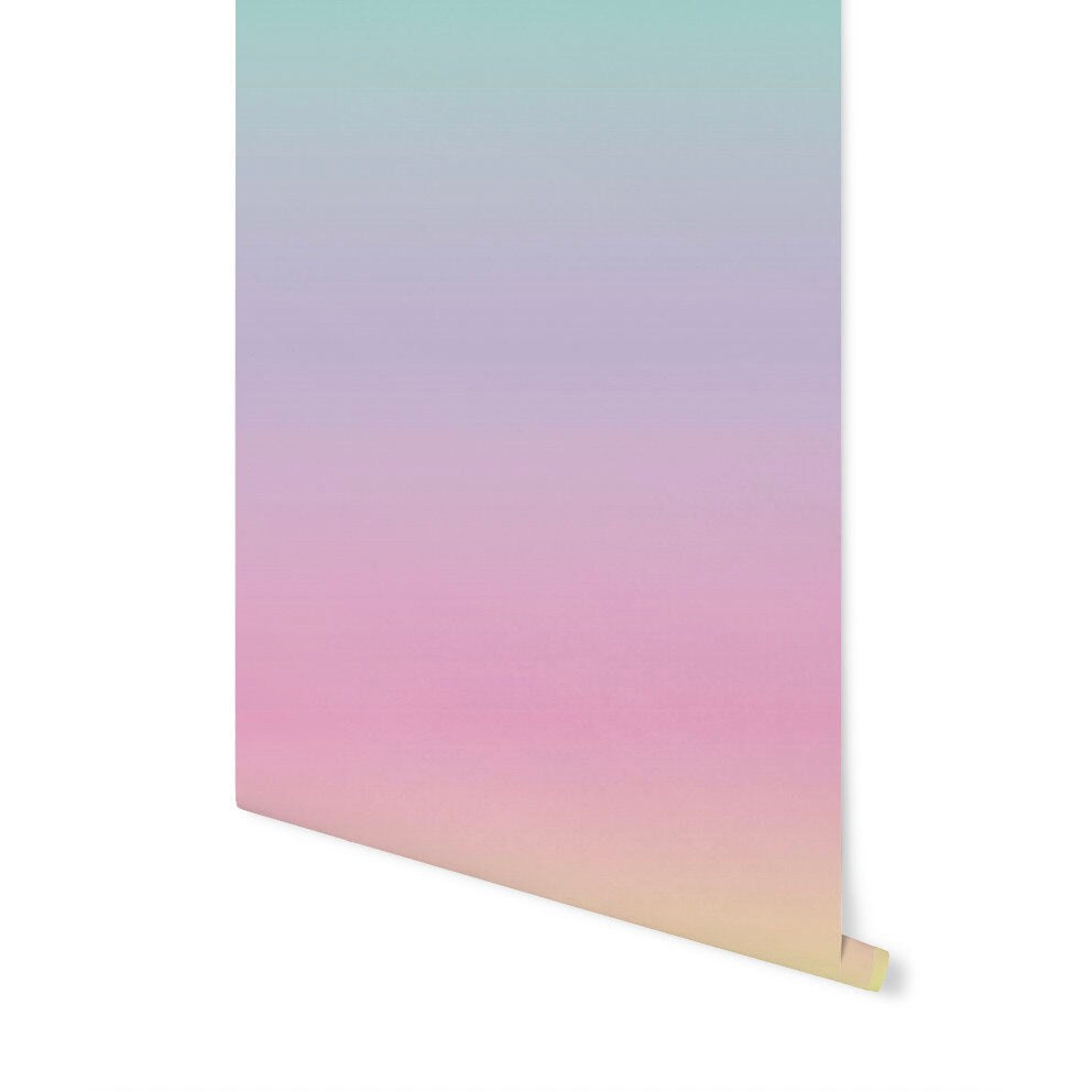 Rainbow Ombre Wallpaper Pink/ Peel and Stick/ Pastel Rainbow Ombre Wallpaper/ Removable Wallpaper/ Unpasted/ Pre-Pasted Wallpaper WW1939