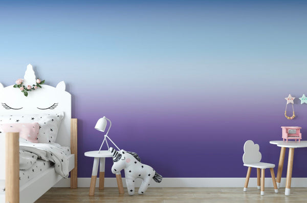 Wallpaper Ombre Blue Purple/ Peel and Stick Wallpaper/ Purple Sky Ombre Wallpaper/ Removable/ Unpasted/ Pre-Pasted WW2092