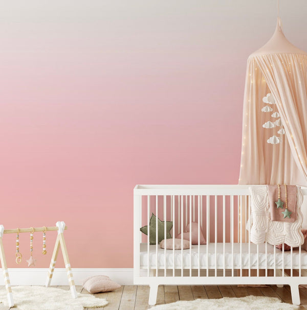 Wallpaper Ombre Pink/ Peel and Stick/ Pink and Peach Ombre Wallpaper/ Removable Wallpaper/ Unpasted Wallpaper/ Pre-Pasted Wallpaper WW1808