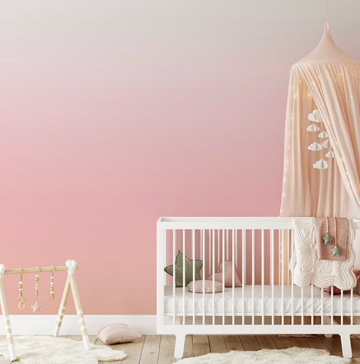 Wallpaper Ombre Pink/ Peel and Stick/ Pink and Peach Ombre Wallpaper/ Removable Wallpaper/ Unpasted Wallpaper/ Pre-Pasted Wallpaper WW1808