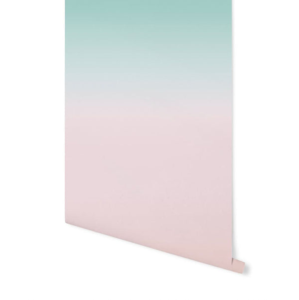 Wallpaper Ombre Pink Teal/ Peel and Stick Wallpaper Pink/ Pink, Peach and Teal Ombre Wallpaper/ Removable/ Unpasted/ Pre-Pasted WW2135