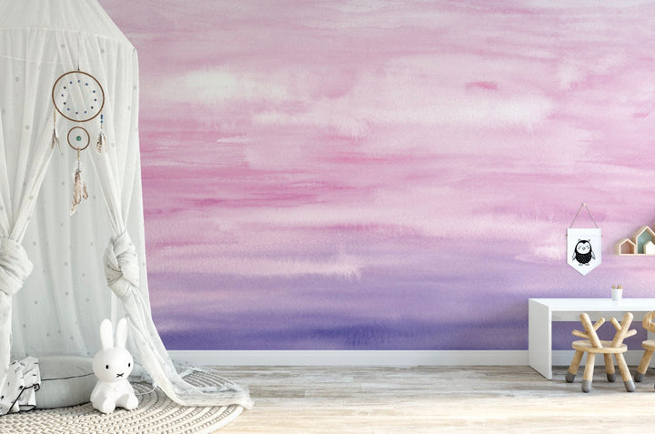 Wallpaper Ombre Pink Watercolor/ Peel and Stick/ Pink & Purple Watercolor Ombre Wallpaper/ Removable/ Unpasted Wallpaper/ Wallpaper WW1704