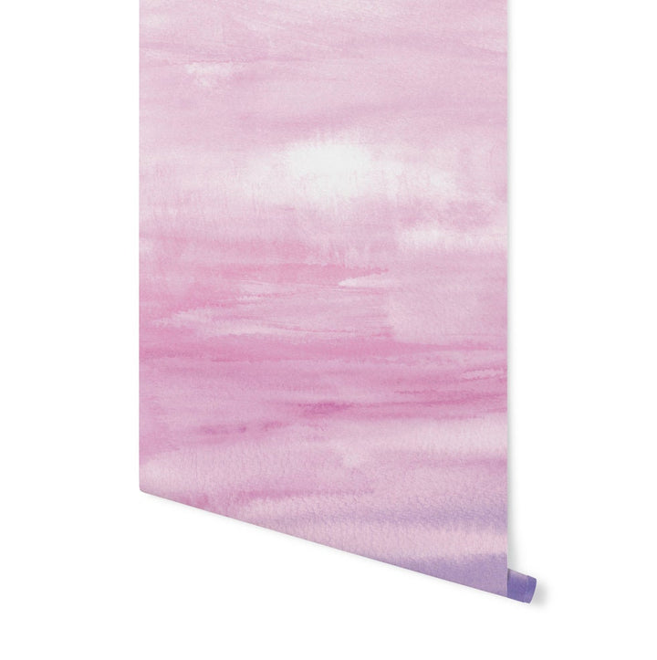 Wallpaper Ombre Pink Watercolor/ Peel and Stick/ Pink & Purple Watercolor Ombre Wallpaper/ Removable/ Unpasted Wallpaper/ Wallpaper WW1704