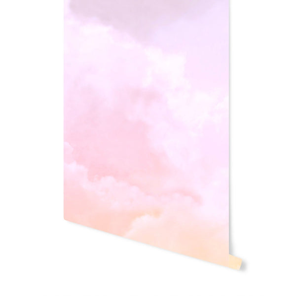 Pink Sorbet Ombre Cloud Mural/ Peel and Stick Wallpaper/ Rainbow Clouds Ombre/ Removable Wallpaper/ Unpasted/ Mural WW2409