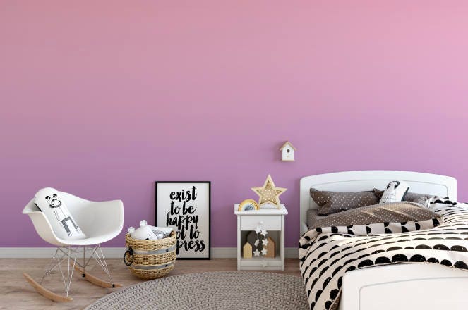 Wallpaper Ombre Pink/ Peel and Stick Wallpaper/ Pink and Purple Ombre Wallpaper/ Removable Wallpaper/ Unpasted/ Pre-Pasted WW1702