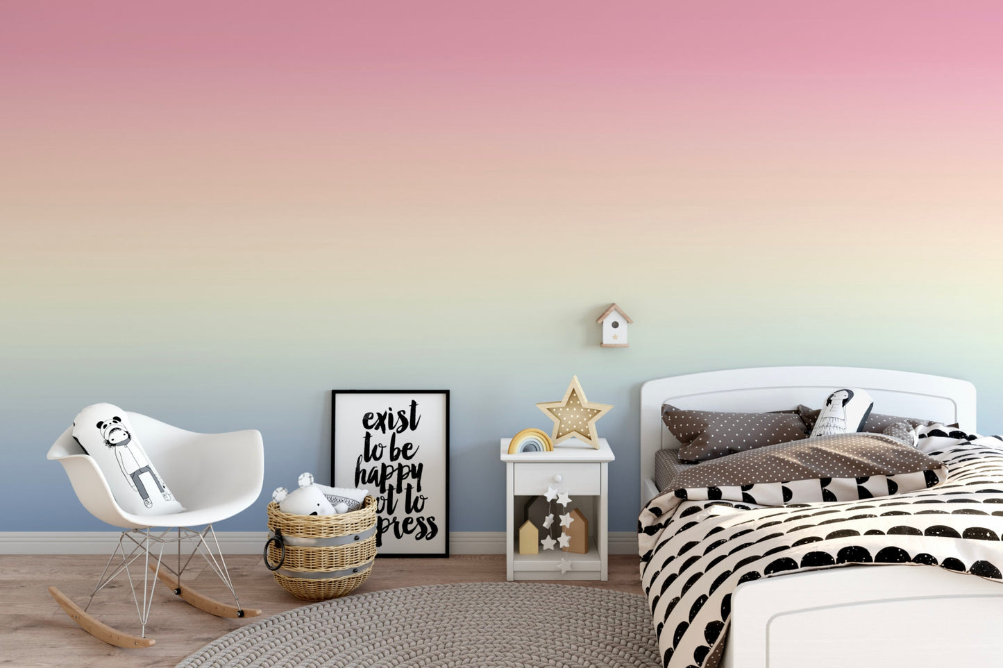 Wallpaper Ombre Rainbow/ Peel and Stick/ Gulf Shore Sunset Ombre Wallpaper/ Removable Wallpaper/ Unpasted Wallpaper/ Pre-Pasted WW1936