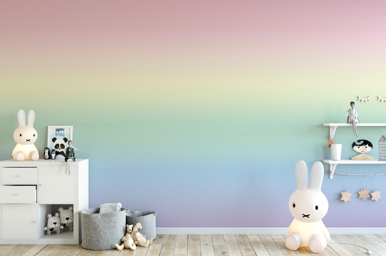 Rainbow Ombre Removable Wallpaper/ Peel and Stick/ Rainbow Mist Ombre Wallpaper/ Unpasted Wallpaper/ Pre-Pasted Wallpaper WW1914