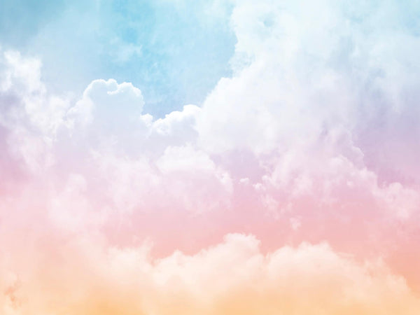 Wallpaper Ombre Cloud Rainbow Pastel/ Peel and Stick Wallpaper/ Rainbow Clouds Ombre/ Removable Wallpaper/ Unpasted/ Mural WW2008