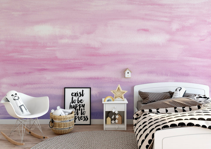 Wallpaper Ombre Pink Watercolor/ Peel and Stick/ Pink & Purple Watercolor Ombre Wallpaper/ Removable/ Unpasted Wallpaper/ Wallpaper WW1704