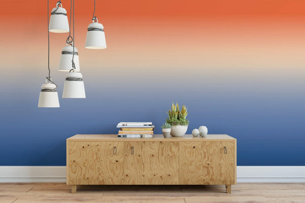 Wallpaper Ombre Orange Blue/ Peel and Stick Wallpaper/ Sun Kissed Cove Ombre Wallpaper/ Removable Wallpaper/ Unpasted/ Pre-Pasted WW2093