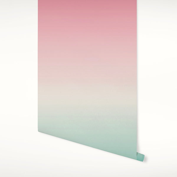 Wallpaper Ombre Pink Teal/ Peel and Stick Wallpaper Pink/ Aviation Sunset Ombre Wallpaper/ Removable Wallpaper/ Unpasted/ Pre-Pasted WW2332