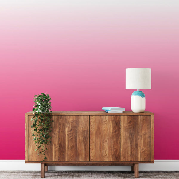 Wallpaper Ombre Pink/ Peel and Stick/ Hot Hot Pink Ombre Wallpaper/ Removable Wallpaper/ Unpasted Wallpaper/ Pre-Pasted Wallpaper WW2340